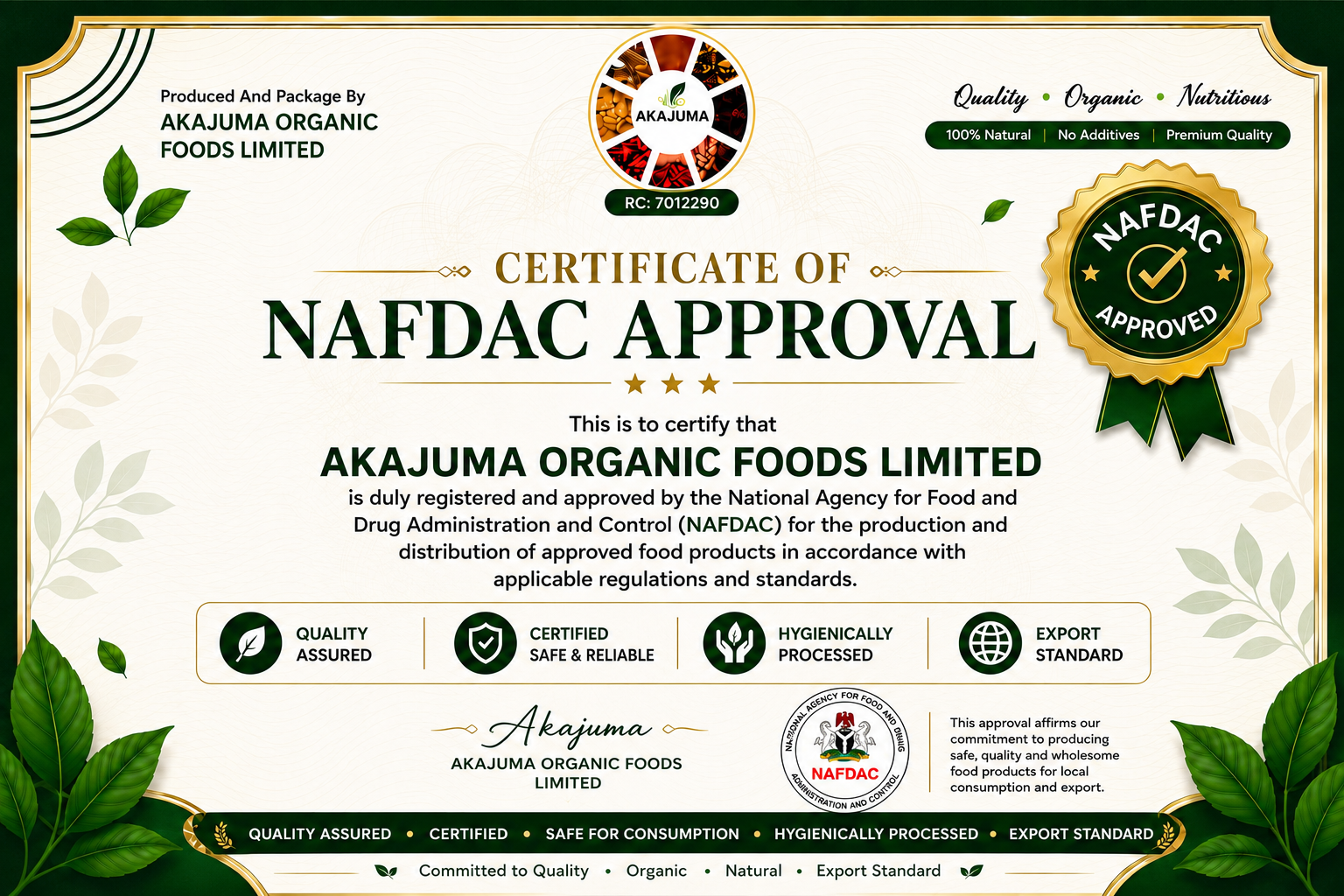 NAFDAC Approval