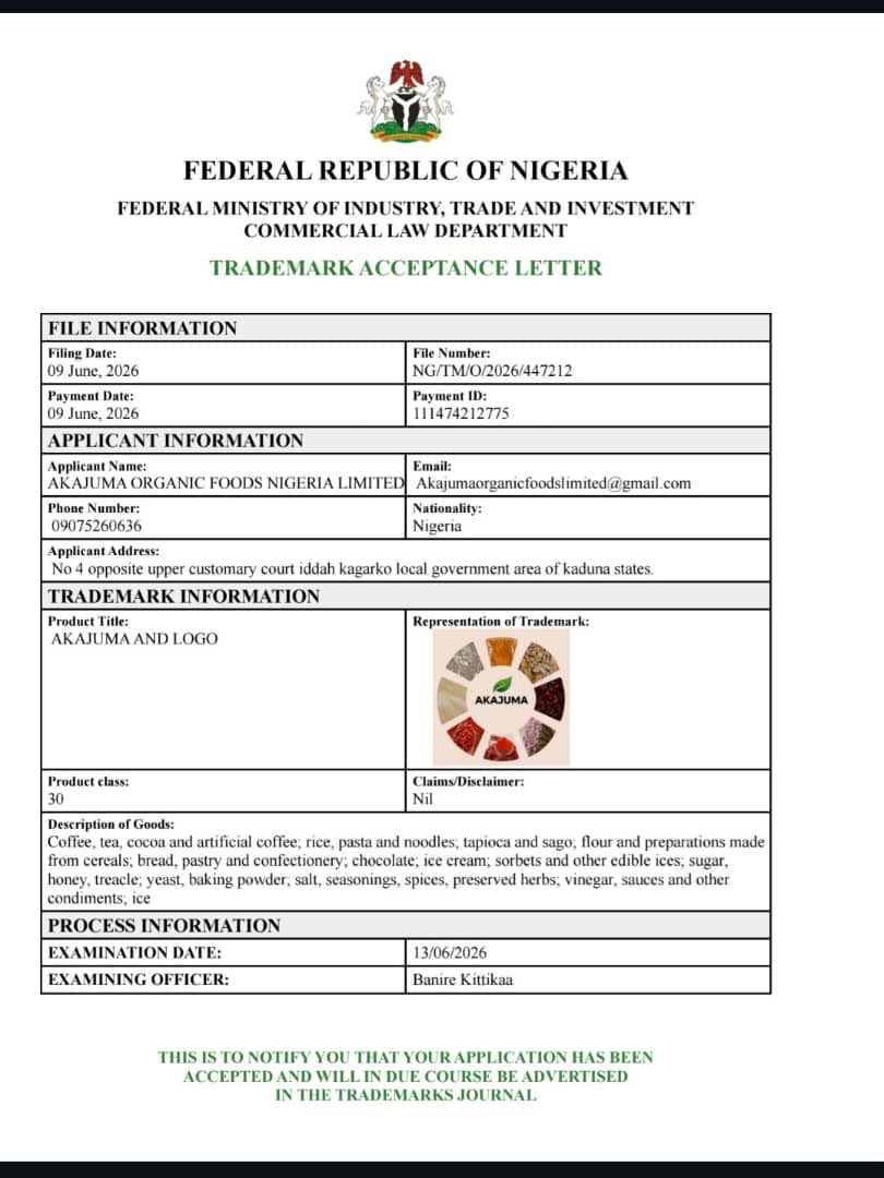 Federal Trademark Acceptance