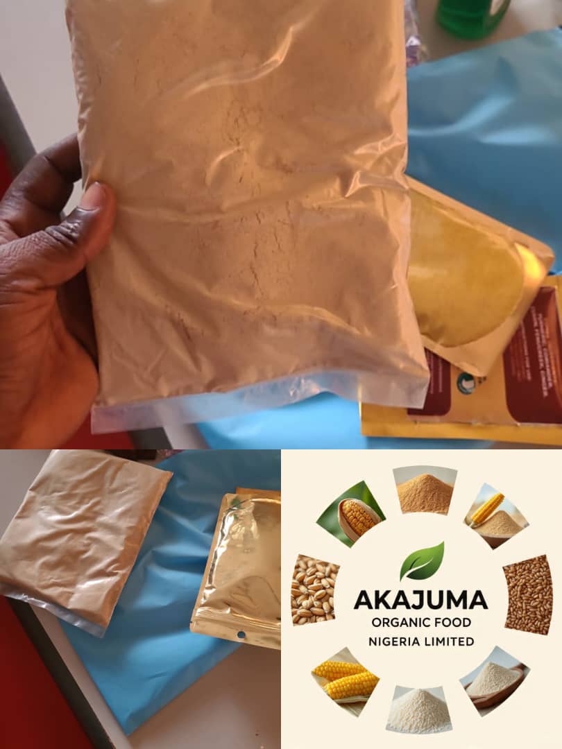 Akajuma branded export packaging with powdered products