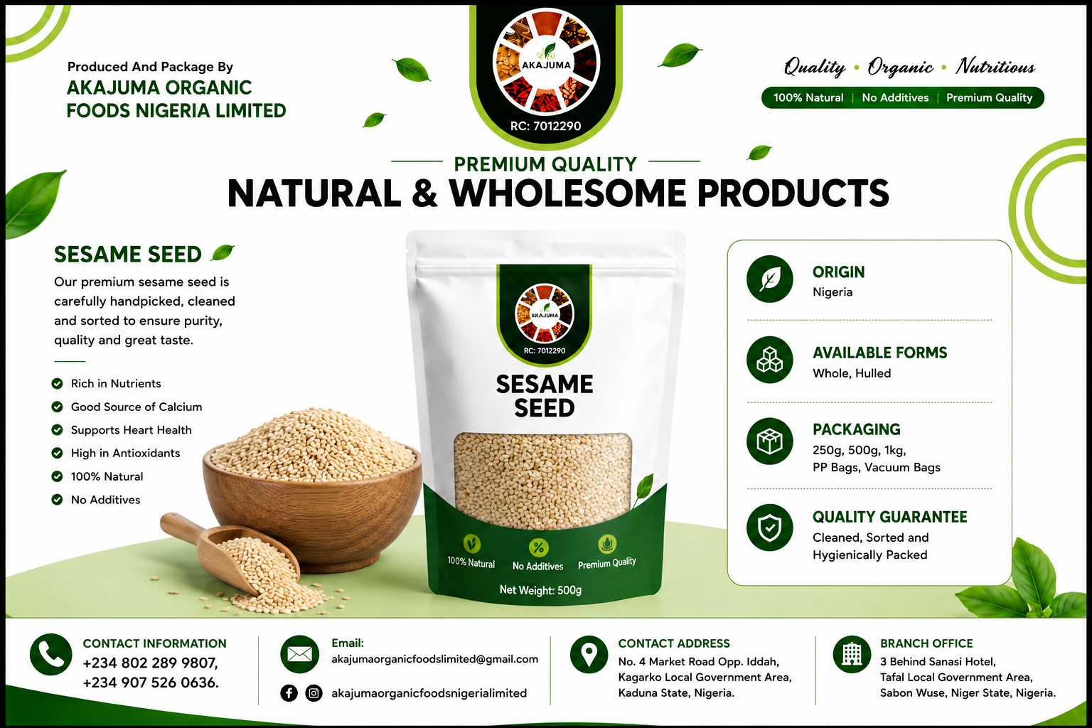 Akajuma sesame seed product poster